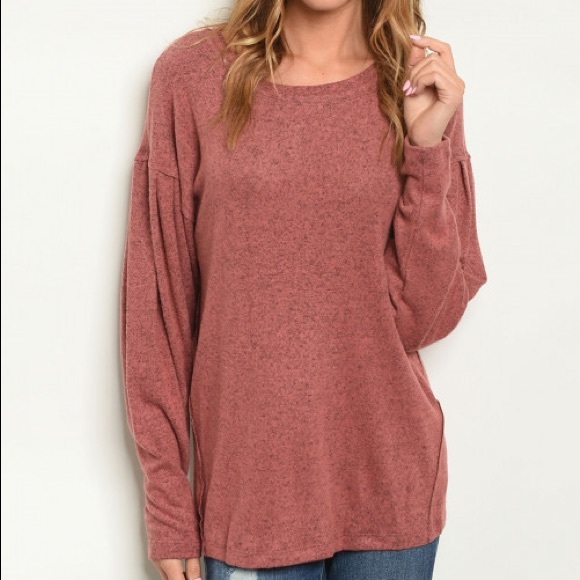 Boujee Boutique Sweaters - Mauve Super Soft Brushed Knit Top
